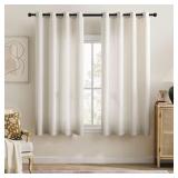 TURCURNO Light Filtering Linen Curtains for Bedroo