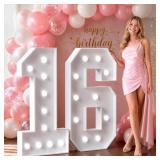 Marquee Numbers 4FT, Large Light Up Numbers 16 Bir