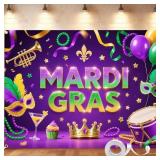 LOT OF 4 Mardi Gras Backdrop 94.5x71 Inch   Large