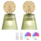 Shenmoyl Vintage Battery Operated Wall Sconce with