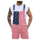 Size 2XL Odefou Bib Overalls for Men Shorts Romper