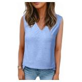 2XL BLENCOT Casual Summer Tank Tops for Women Blou