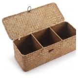 Seagrass Tank Basket with Lid Woven Toilet Roll St