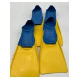 Lot of 2, FINIS Long Floating Fin in Blue/Yellow,