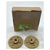 Lot of 2, 1/2 Inch Female NPT Threaded Brass Floor