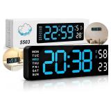 Digital Wall Clock Large Display, Big LED Numbers