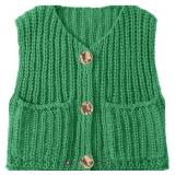 Size XL UEU Womens Chunky Sweater Vest Button Down