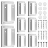 8 Pcs 2" x 3.5" White Vinyl Fence Brackets, Slotte