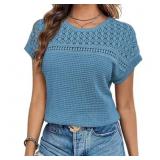 Size large UVN Blouses for Women Summer Short Slee
