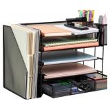 Mind Reader Mesh Desk Organizer, 4 Trays, 1 Drawer