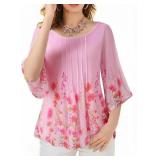 Size large Youtalia Womens 3/4 Sleeve Floral Tunic