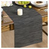 Artoid Mode Gray Black Vinyl Table Runners, 12x36