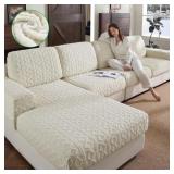 OHSIO Couch Cushion Covers, Super Soft Thicker Fle