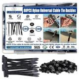 80Pcs Upgraded Nylon Universal Cable Tie, Buckle A