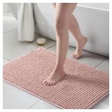 FRESHMINT Thick Chunky Chenille Bathroom Rug, Dust