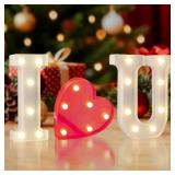I Love You LED Marquee Letter Lights, Warm White L