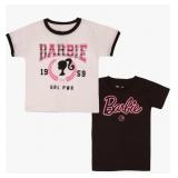 Size 14/16 Barbie Girls T-Shirts 2-Pack, Short Sle