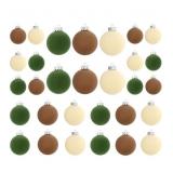 Waipfaru 30 Pcs Velvet Christmas Ornaments, Brown