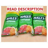 Three bags Halls cough drops