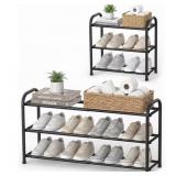 3-Tier Expandable Shoe Rack,Adjustable Shoe Shelf
