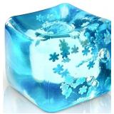 Lot of 3, Stress Balls Ice Cube with Snowflakes In