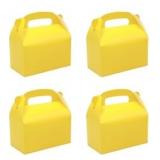 30-Pack Buttercup Yellow Gable Treat Boxes with Ha