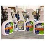 Mold control sprays and grandmas spot remover