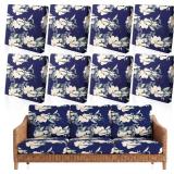 Tegeme 8 Pcs Stretch Printed Sofa Cushion Covers O