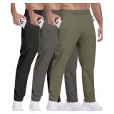 Size XL 3 Pack Mens Athletic Hiking Pants with Zip