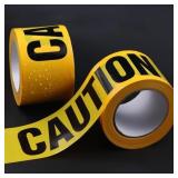 Yellow Caution Tape 2 Pack, 3" x 656FT Yellow Warn