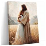 FTQYQLD Jesus Hugging Woman Wall Art, 12x16in | Re