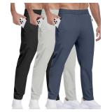 Size XL 3 Pack Mens Athletic Hiking Pants with Zip
