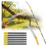 Pole Saw For Tree Trimming,2-In-1 Manual Pole Prun