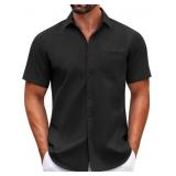 Size Medium COOFANDY Mens Short Sleeve Casual Butt