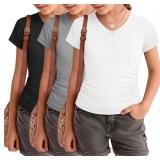 5/6yr 3 Pack Girls V Neck Shirts Summer