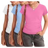 3 Pack Girls 11/12 V Neck Shirts Summer | Short Sl