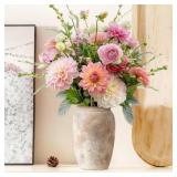 Rustic Ceramic Vase, 8.2 Inch Terracotta Rustic Va