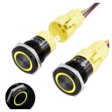 2PCS 19mm Latching Push Button Switch 12V-24V DC I