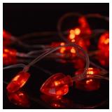 Lot of 3 Valentine Lights Heart Shaped String Ligh