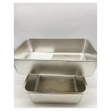 Lot Of 2 Stainless Steel Cat Litter Pans