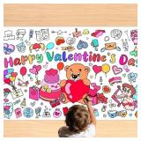 Lot Of 2 Valentines Coloring Tablecloth/Poster, Va