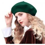 Womens Beret French Classic Beanie Hat Wool Beret