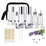 18Pack Glass Travel Bottles for Toiletries, TSA Ap