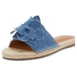 5.5 Lucky Brand Biricha Floral Flat Sandals