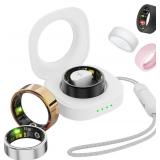 Size 6 Silver Smart Ring for Women Men, Health Fit