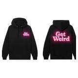 Small Unisex Adult Get Weird Neon Hoodie-black