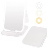 Upgraded Lighted Travel Makeup Mirror, 72 LEDs Por