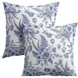 Sweetshow Blue Flowers Pillow Covers 2 Packs 18x18