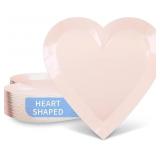 DYLIVeS Pink Heart Shaped Plates 40 Count, 9