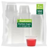 (200-sets) Freshware Plastic Portion Cups with Lid